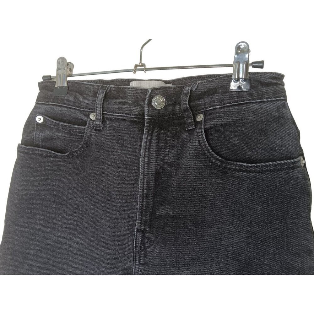 Everlane The Way High Jean Organic Cotton Sz 25 Cropped Black Denim Straight Leg - Picture 4 of 10